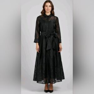 Rickie Freeman for Teri Jon Black Long Sleeve Dress
